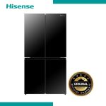 Hisense 566 L Side by Side Refrigerator-Black (Glass Door)